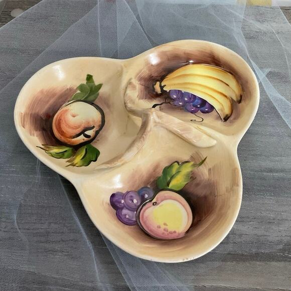 Mid Century Serving Condiments Dish Fruit Theme - Picture 9 of 13